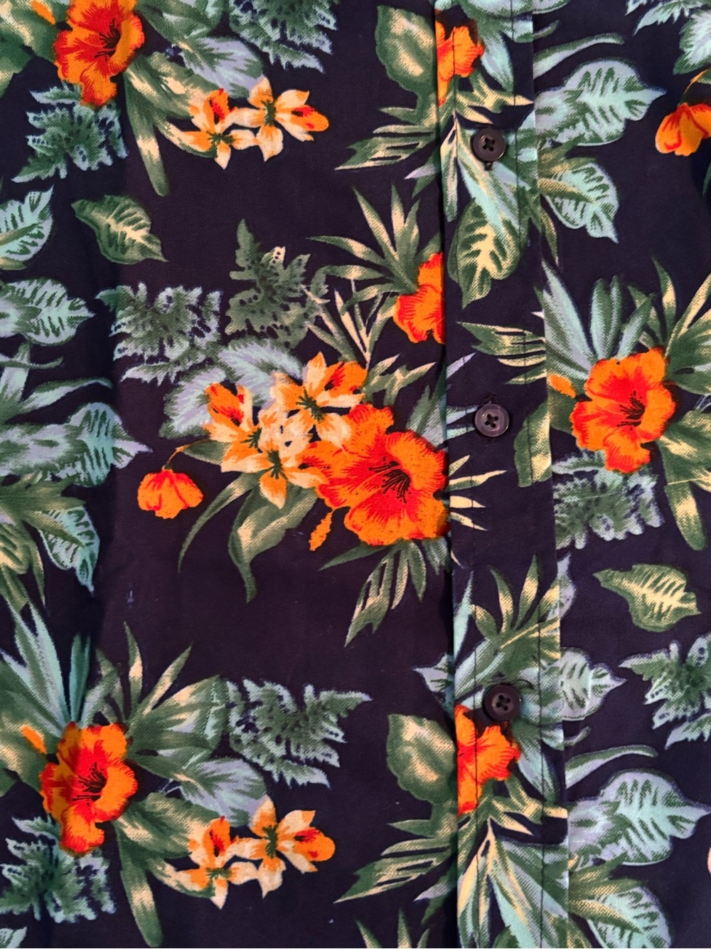 Pacific Polo Club Navy Tropical Floral Aloha Shirt - Picture 11 of 12